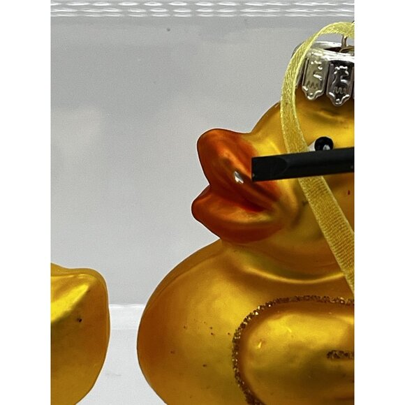 Vintage Christmas Easter Tree Glass Ornament Decoration Duck Rubber ducky set 6 - Picture 6 of 12